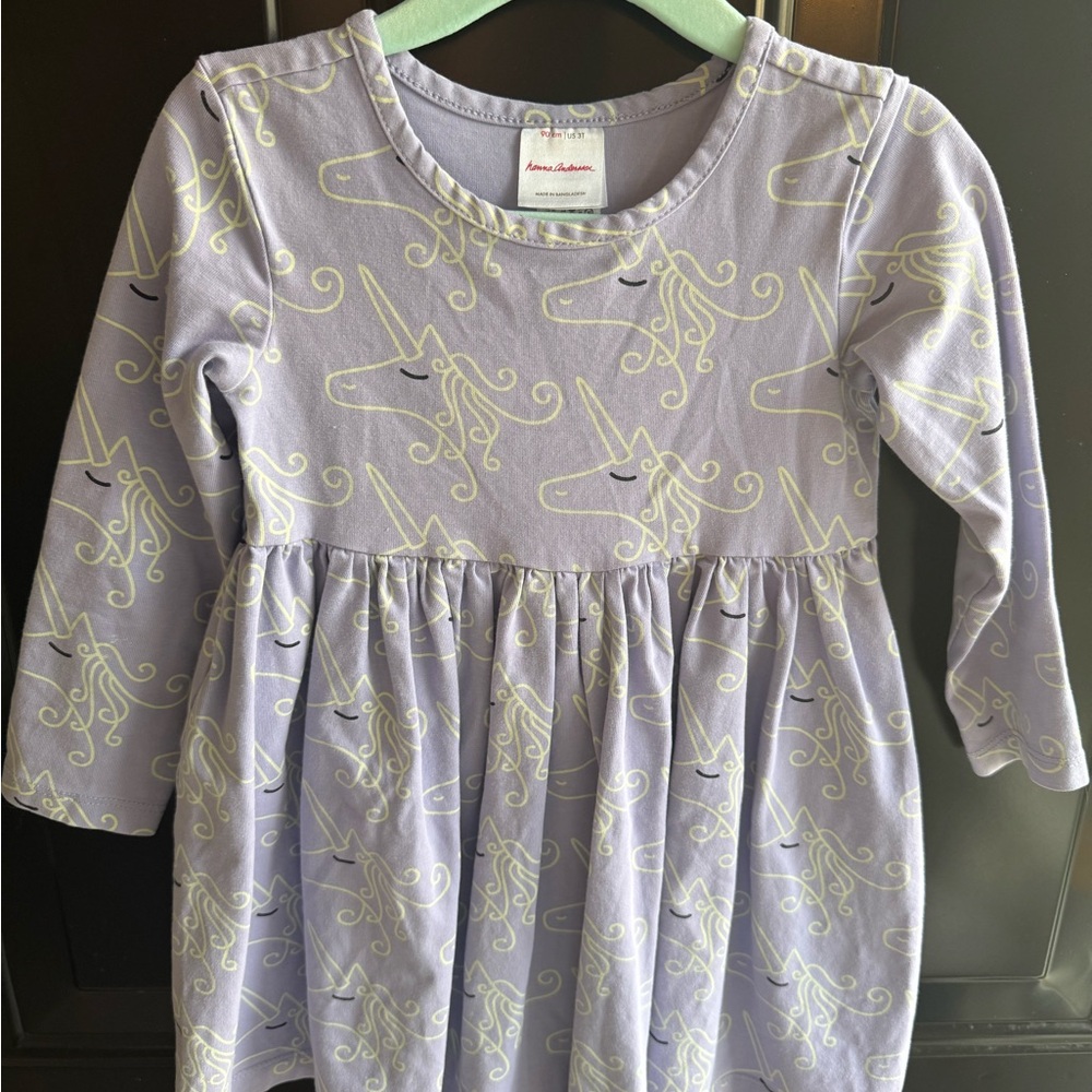 Purple Unicorn Print Dress